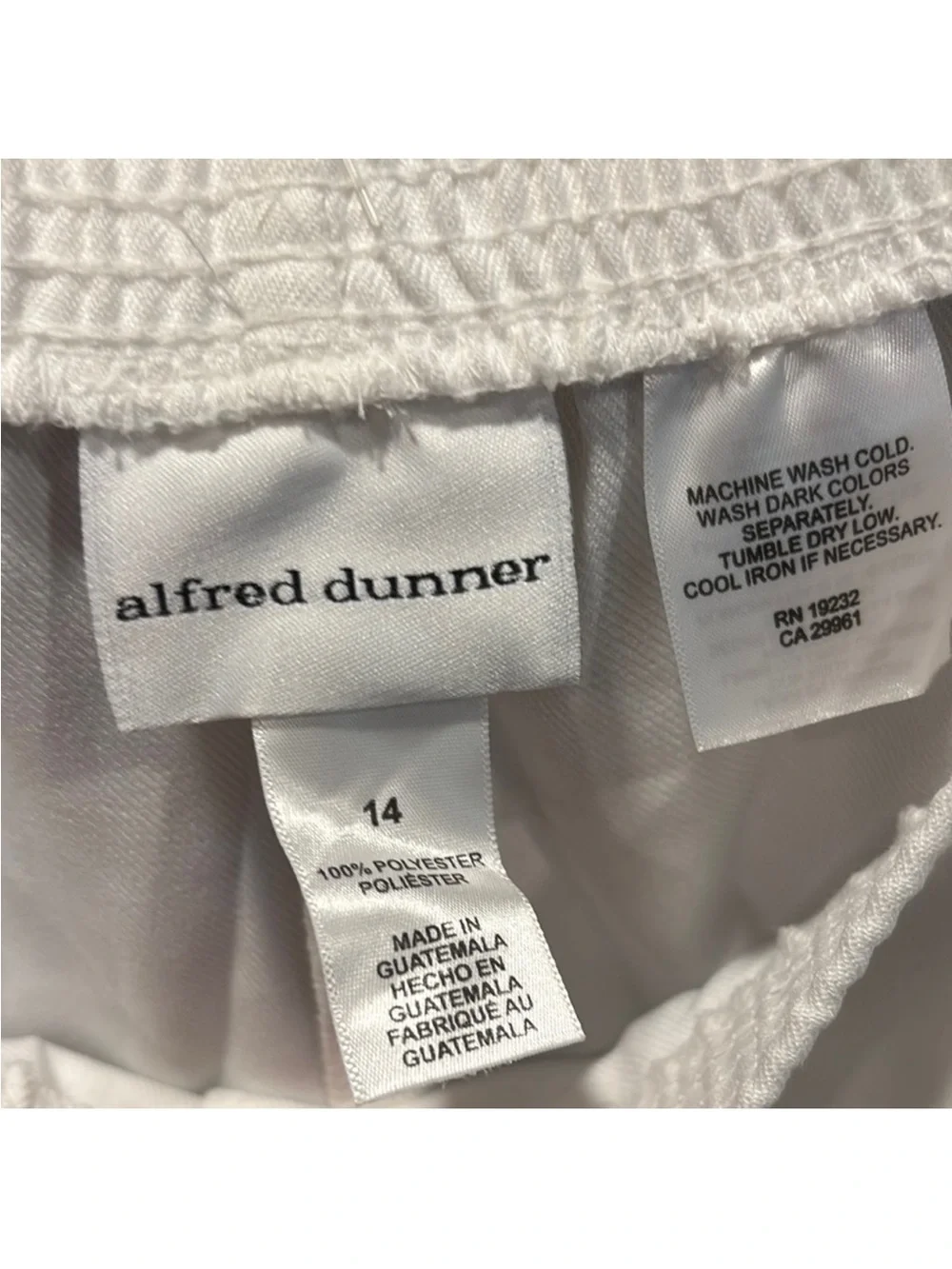 Alfred Dunner White Straight Leg Pants